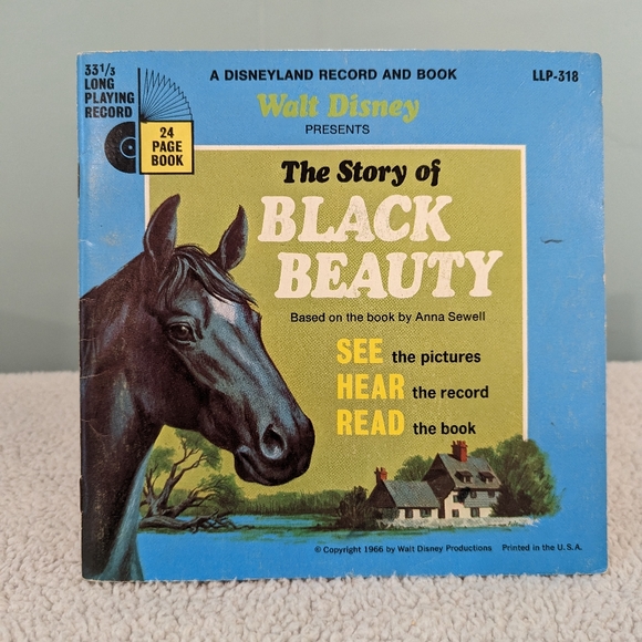 Disney Media Black Beauty Disney Vintage 33 3 Record Story Book